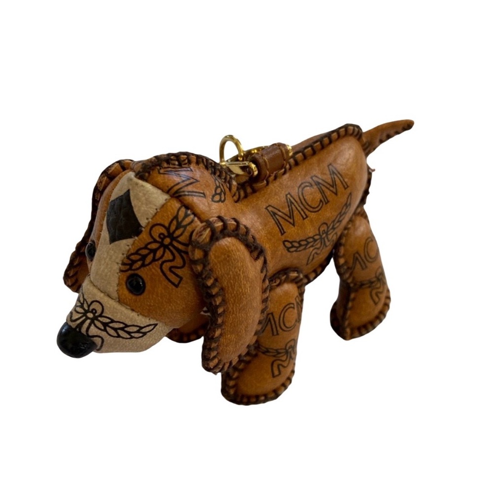 MCM Dog Charm Monogram Keychain